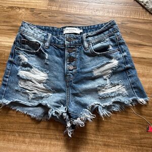 Hidden Los Angeles Distressed Denim Shorts Size XS